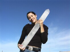 Samantha with a huge Healing Crystal